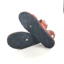 Charger l'image dans la galerie, Sandale Semelle Épaisse et Bride Cheville en Cuir Cognac