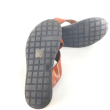 Charger l'image dans la galerie, Mule en Cuir Cognac Veiné Semelle Gomme