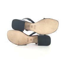 Charger l'image dans la galerie, Sandale Petit Talon Trotteur en Cuir Noir Cognac et Beige