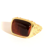 Charger l'image dans la galerie, Bague EMPREINTE en Oeil de Tigre et Plaqué Or