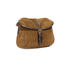 Load image into Gallery viewer, Sac MUSETTE S en Cuir Velours Tabac
