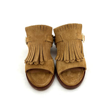 Charger l'image dans la galerie, Sandale Large Patte Frangée en Daim Sable