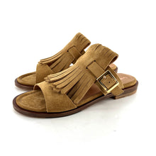 Charger l'image dans la galerie, Sandale Large Patte Frangée en Daim Sable
