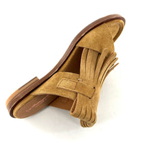 Charger l'image dans la galerie, Sandale Large Patte Frangée en Daim Sable