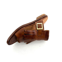 Charger l'image dans la galerie, Sandale Large Patte Frangée en Cuir Nocce