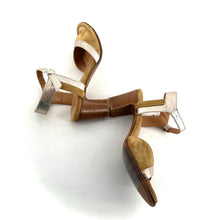 Charger l'image dans la galerie, Sandale à Talon en Daim Sable et Cuir Platine