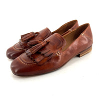 Charger l'image dans la galerie, Mocassin Patte Frangée et Pompons en Cuir Camel