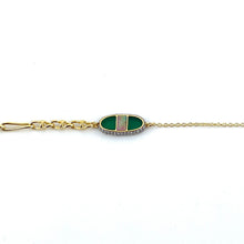Load image into Gallery viewer, Bracelet IZY en Nacre Grise et Onyx Vert