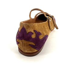 Charger l'image dans la galerie, Ballerine Double Bride en Daim Sable et Violet