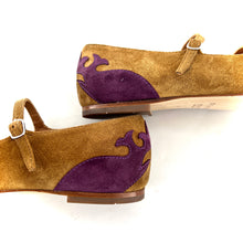 Charger l'image dans la galerie, Ballerine Double Bride en Daim Sable et Violet