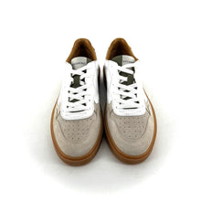 Load image into Gallery viewer, Basket en Cuir Blanc Kaki Jaune et Daim Craie