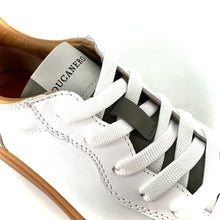 Load image into Gallery viewer, Basket en Cuir Blanc Kaki Jaune et Daim Craie