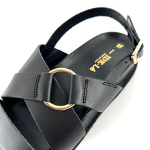 Charger l'image dans la galerie, Sandale Semelle Épaisse en Cuir Noir