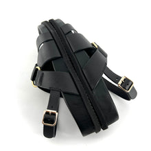 Charger l'image dans la galerie, Sandale Semelle Épaisse en Cuir Noir