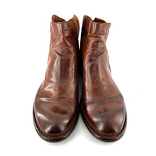 Charger l'image dans la galerie, Boots Zippé Arrière en Cuir Patiné Cognac