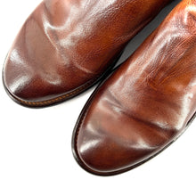 Charger l'image dans la galerie, Boots Zippé Arrière en Cuir Patiné Cognac