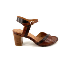 Charger l'image dans la galerie, Sandale à Talon en Cuir Castagno et Nocce
