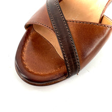 Charger l'image dans la galerie, Sandale à Talon en Cuir Castagno et Nocce