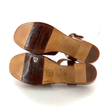 Charger l'image dans la galerie, Sandale Petit Talon Trotteur en Cuir Cognac