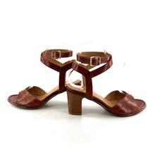 Charger l'image dans la galerie, Sandale à Talon Bride Cheville en Cuir Cognac