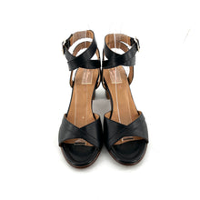Charger l'image dans la galerie, Sandale à Talon Bride Cheville en Cuir Noir