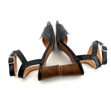 Charger l'image dans la galerie, Sandale à Talon Bride Cheville en Cuir Noir