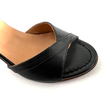 Charger l'image dans la galerie, Sandale à Talon Bride Cheville en Cuir Noir