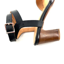 Charger l'image dans la galerie, Sandale à Talon Bride Cheville en Cuir Noir