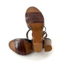 Charger l'image dans la galerie, Sandale à Talon Bride Cheville en Cuir Noir
