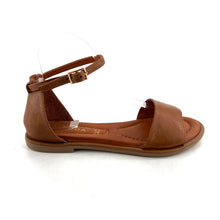 Charger l'image dans la galerie, Sandale Bride Cheville Talon Habillé en Cuir Camel