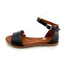 Charger l'image dans la galerie, Sandale Talon Habillé Bride Cheville en Cuir Noir