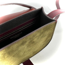 Charger l'image dans la galerie, Sac LE MAMOUR en Velours Leccio et Cuir Bordeaux