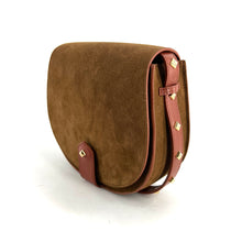 Charger l'image dans la galerie, Sac LE MAMOUR en Velours Caramel et Cuir Tobacco