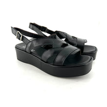 Charger l'image dans la galerie, Sandale Semelle Épaisse en cuir Noir