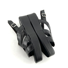 Charger l'image dans la galerie, Sandale Semelle Épaisse en cuir Noir