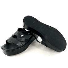 Charger l'image dans la galerie, Sandale Semelle Épaisse en cuir Noir