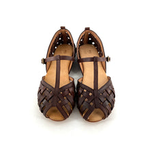 Charger l'image dans la galerie, Sandale Tressée en Cuir Marron
