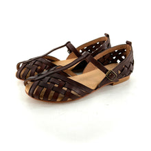 Charger l'image dans la galerie, Sandale Tressée en Cuir Marron