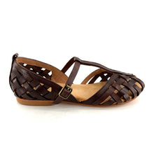 Charger l'image dans la galerie, Sandale Tressée en Cuir Marron