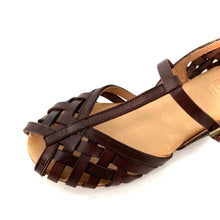 Charger l'image dans la galerie, Sandale Tressée en Cuir Marron