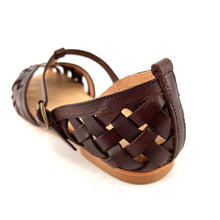 Charger l'image dans la galerie, Sandale Tressée en Cuir Marron