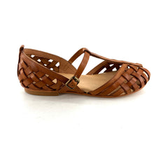 Charger l'image dans la galerie, Sandale Tressée en Cuir Camel