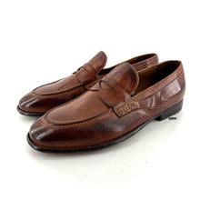 Load image into Gallery viewer, Mocassin en Cuir Cognac Veiné