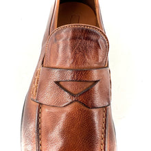 Load image into Gallery viewer, Mocassin en Cuir Cognac Veiné