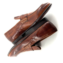 Load image into Gallery viewer, Mocassin en Cuir Cognac Veiné