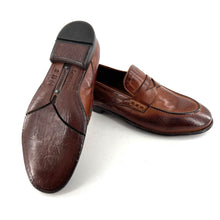 Load image into Gallery viewer, Mocassin en Cuir Cognac Veiné