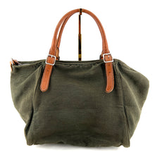 Charger l'image dans la galerie, Sac CITY EASY en Toile Kaki et Finitions Cuir