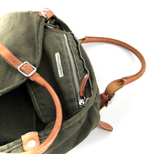Charger l'image dans la galerie, Sac CITY EASY en Toile Kaki et Finitions Cuir