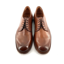 Load image into Gallery viewer, Derby Semelle Débordante en Cuir Camel