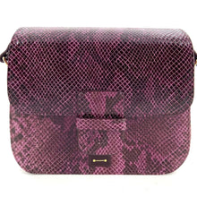 Charger l'image dans la galerie, Sac LOUISE en Cuir Mauve Imprimé Python